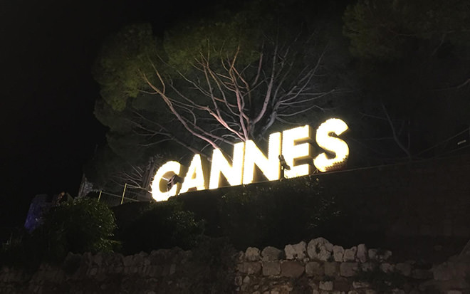 Cannes Sign Illuminated